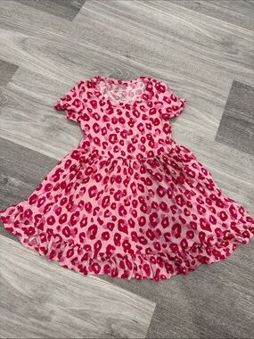 Posh Peanut Ashley Hot Pink & Light Pink Leopard Twirl Dress